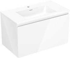 Mexen Orio Badezimmer-Schrank 80 cm mit Waschbecken Otis, 1 Schublade, weiß glänzend - 91A10-08047-1-BF00-W18M00