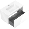 Mexen Orio Badezimmer-Schrank 80 cm mit Waschbecken Otis, 1 Schublade, weiß glänzend - 91A10-08047-1-BF00-W18M00