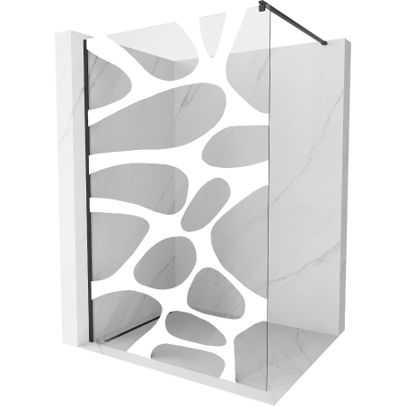 Mexen Kioto Duschwand Walk-in 110 x 200 cm, weiße Welle 8 mm, schwarz - 800-110-101-70-97