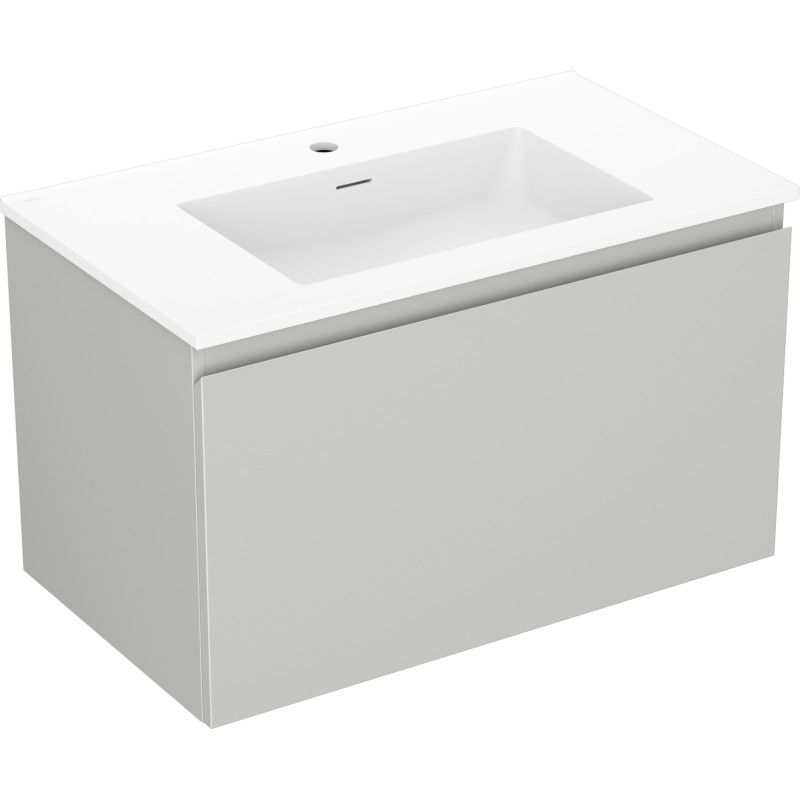 Mexen Orio szafka łazienkowa 80 cm z umywalką Otis, 1 szuflada, szara mat/biała mat - 91A10-08047-1-BF62-W18M01