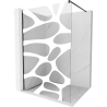 Mexen Kioto paroi de douche Walk-in 130 x 200 cm, vague blanche 8 mm, noire - 800-130-101-70-97