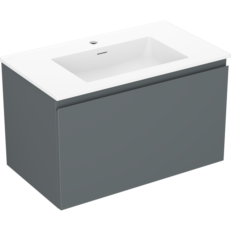 Mexen Orio armario de baño de 80 cm con lavabo Otis, 1 cajón, grafito mate/blanco mate - 91A10-08047-1-BF66-W18M01