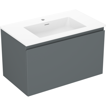 Mexen Orio Badezimmerschrank 80 cm mit Waschbecken Otis, 1 Schublade, grafit matt/weiß matt - 91A10-08047-1-BF66-W18M01