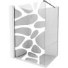 Mexen Kioto paroi de douche Walk-in 140 x 200 cm, vague blanche 8 mm, noire - 800-140-101-70-97