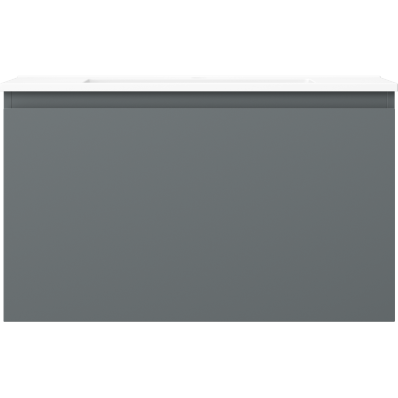 Mexen Orio Badezimmerschrank 80 cm mit Waschbecken Otis, 1 Schublade, grafit matt/weiß matt - 91A10-08047-1-BF66-W18M01