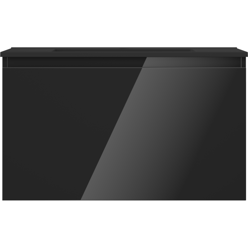 Mexen Orio mueble de baño de 80 cm con lavabo Otis, 1 cajón, negro brillo/negro mate - 91A10-08047-1-BF70-W18M71