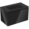 Mexen Orio bathroom cabinet 80 cm with Otis sink, 1 drawer, black gloss/black matte - 91A10-08047-1-BF70-W18M71