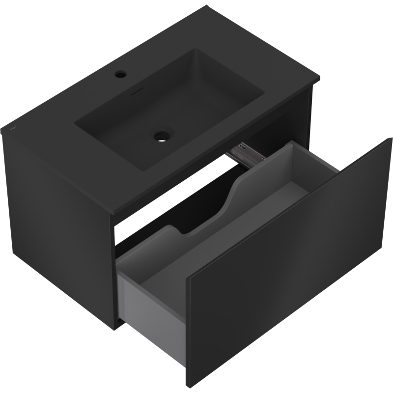 Mexen Orio mueble de baño 80 cm con lavabo Otis, 1 cajón, negro mate - 91A10-08047-1-BF71-W18M71