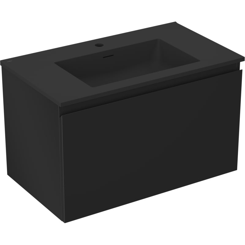 Mexen Orio szafka łazienkowa 80 cm z umywalką Otis, 1 szuflada, czarna mat - 91A10-08047-1-BF71-W18M71