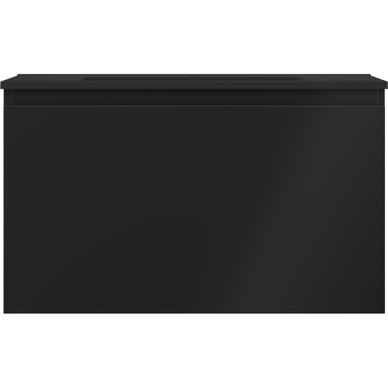 Mexen Orio Badezimmerschrank 80 cm mit Waschbecken Otis, 1 Schublade, schwarz matt - 91A10-08047-1-BF71-W18M71