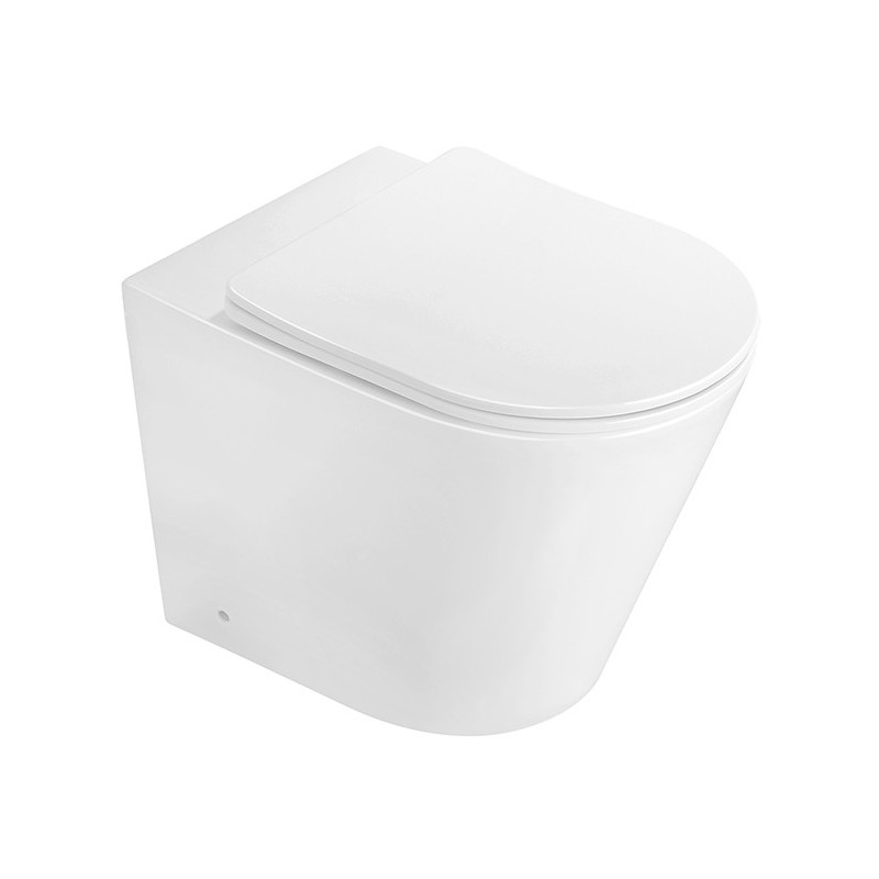 Mexen Rico staande wc-pot Rimless met slanke, zacht sluitende duroplast bril, glanzend wit - 32724000
