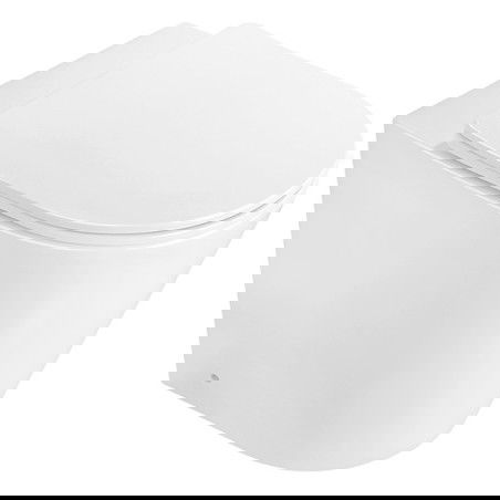 Mexen Rico fräistehend Randlose WC-Schoss mat lues offallender, slim Sëtzdeckel, Duroplast, wäiss Glanz - 32724000