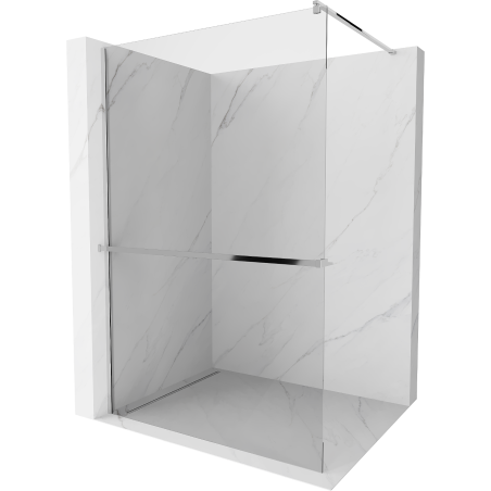 Mexen Kioto+ paroi de douche avec étagère Walk-in 120 x 200 cm, transparent, chrome - 800-120-121-01-00