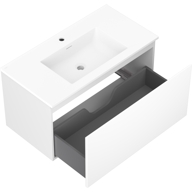 Mexen Orio armário de casa de banho 90 cm com lavatório Otis, 1 gaveta, branco mate - 91A10-09047-1-BF01-W18M01