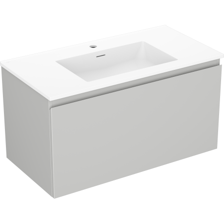 Mexen Orio Badezimmermöbel 90 cm mit Waschbecken Otis, 1 Schublade, grau matt/weiß matt - 91A10-09047-1-BF62-W18M01