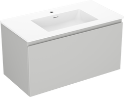 Mexen Orio gabinete de baño de 90 cm con lavabo Otis, 1 cajón, gris mate/blanco mate - 91A10-09047-1-BF62-W18M01