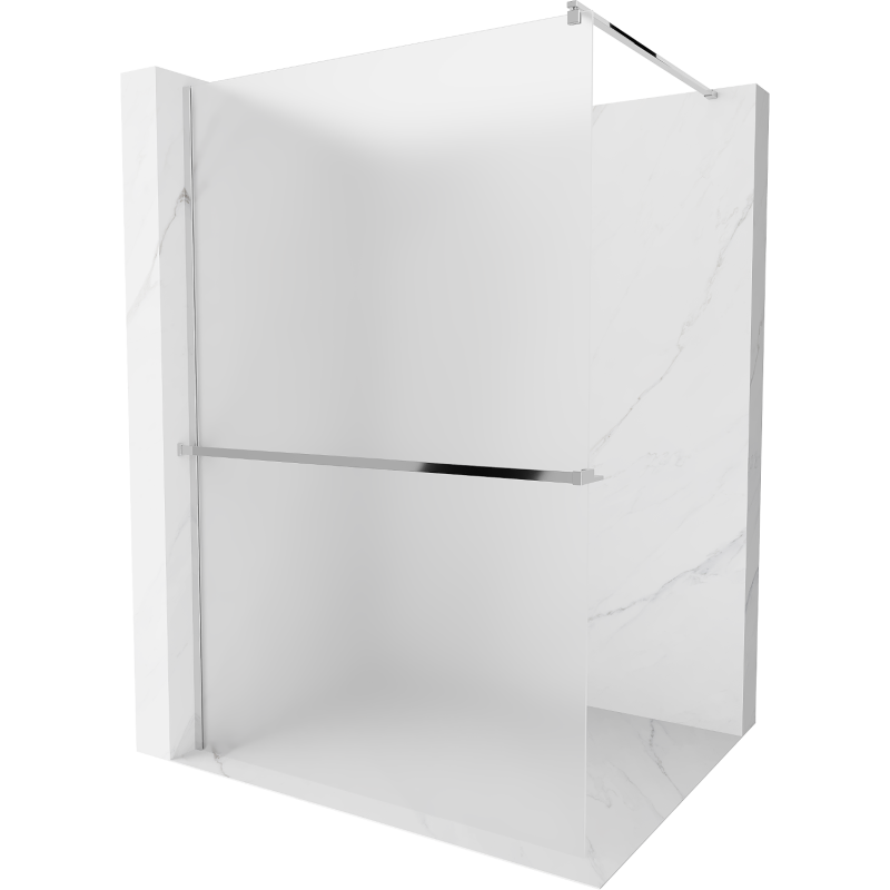 Mexen Kioto+ parete doccia con mensola Walk-in 70 x 200 cm, brina, cromo - 800-070-121-01-30