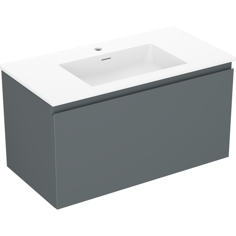 Mexen Orio armario de baño 90 cm con lavabo Otis, 1 cajón, grafito mate/blanco mate - 91A10-09047-1-BF66-W18M01