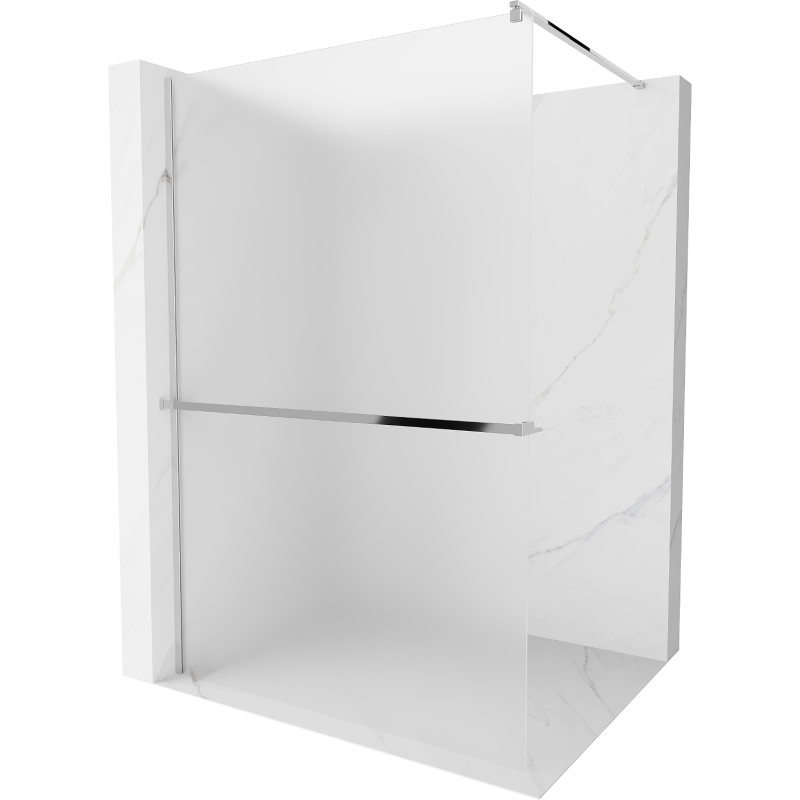 Mexen Kioto+ paroi de douche avec étagère Walk-in 80 x 200 cm, givre, chromé - 800-080-121-01-30