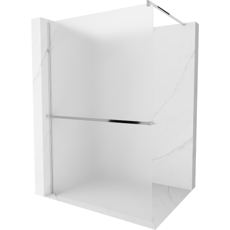 Mexen Kioto+ Walk-in Shower Screen with Shelf 80 x 200 cm, Frosted, Chrome - 800-080-121-01-30