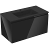 Mexen Orio Badezimmerschrank 90 cm mit Waschbecken Otis, 1 Schublade, schwarz glänzend/schwarz matt - 91A10-09047-1-BF70-W18M71