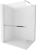 Mexen Kioto+ ścianka prysznicowa z półką Walk-in 90 x 200 cm, szron, chrom - 800-090-121-01-30