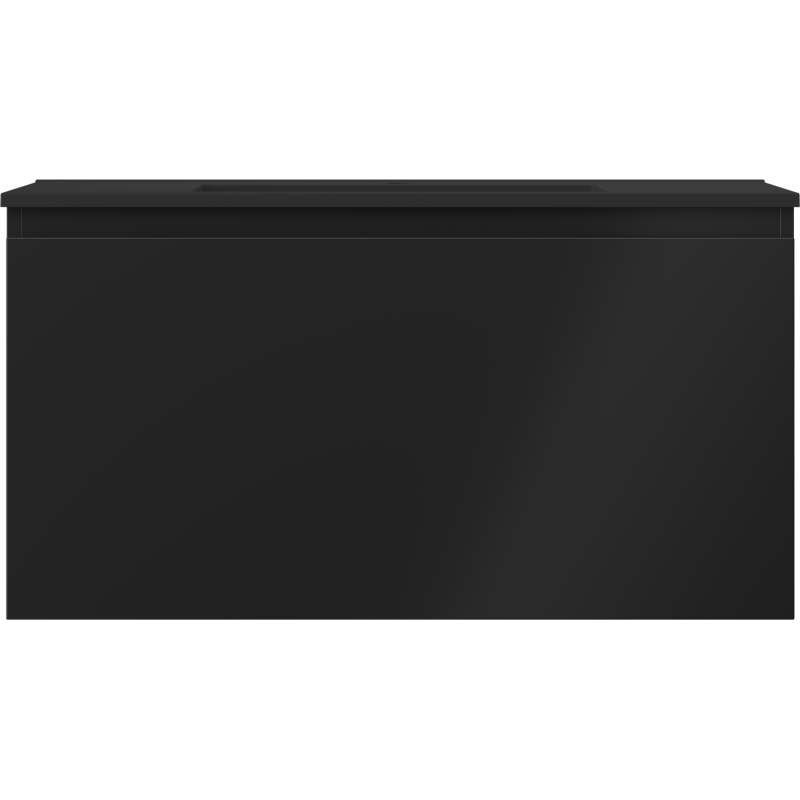 Mexen Orio armoire de salle de bain 90 cm avec lavabo Otis, 1 tiroir, noir mat - 91A10-09047-1-BF71-W18M71