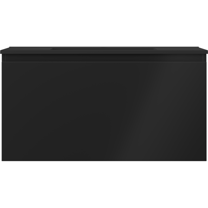 Mexen Orio gabinete de baño 90 cm con lavabo Otis, 1 cajón, negro mate - 91A10-09047-1-BF71-W18M71