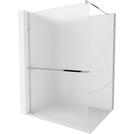 Mexen Kioto+ shower wall with shelf Walk-in 110 x 200 cm, frost, chrome - 800-110-121-01-30