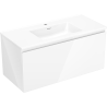 Mexen Orio bathroom cabinet 100 cm with Otis sink, 1 drawer, white gloss - 91A10-10047-1-BF00-W18M00
