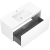 Mexen Orio 100 cm Badezimmerschrank mit Otis-Waschbecken, 1 Schublade, weiß matt - 91A10-10047-1-BF01-W18M01