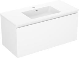 Mexen Orio mobiletto da bagno 100 cm con lavabo Otis, 1 cassetto, bianco opaco - 91A10-10047-1-BF01-W18M01