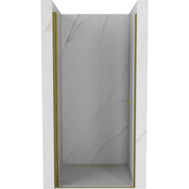 Mexen Pretoria scharnierende douchedeur 90 cm, transparant, goud - 852-090-000-50-00