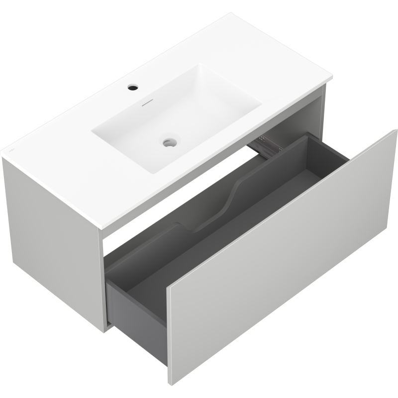 Mexen Orio mobile da bagno 100 cm con lavabo Otis, 1 cassetto, grigio opaco/bianco opaco - 91A10-10047-1-BF62-W18M01