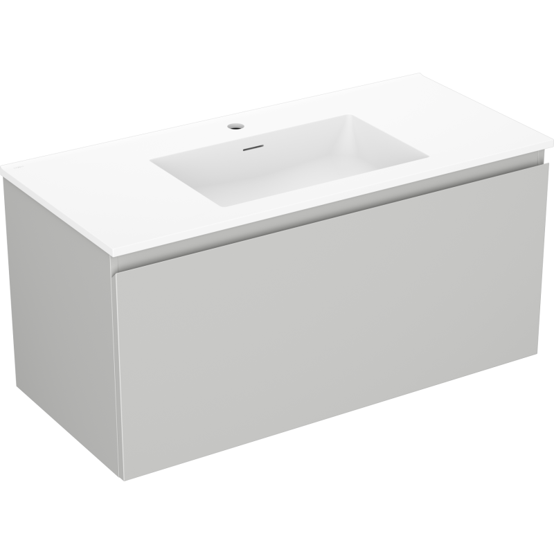 Mexen Orio mobile da bagno 100 cm con lavabo Otis, 1 cassetto, grigio opaco/bianco opaco - 91A10-10047-1-BF62-W18M01