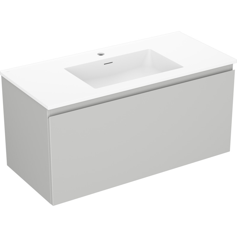 Mexen Orio szafka łazienkowa 100 cm z umywalką Otis, 1 szuflada, szara mat/biała mat - 91A10-10047-1-BF62-W18M01