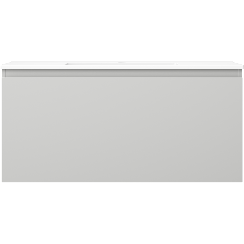 Mexen Orio Badezimmerunterschrank 100 cm mit Waschbecken Otis, 1 Schublade, grau matt/weiß matt - 91A10-10047-1-BF62-W18M01