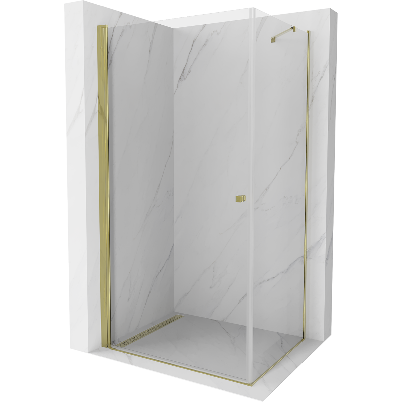 Mexen Pretoria cabine de douche pivotante 70 x 100 cm, transparent, doré - 852-070-100-50-00