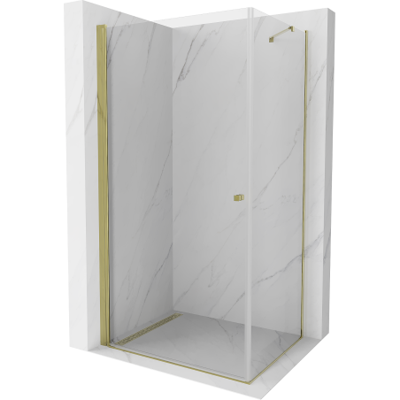 Mexen Pretoria cabine de douche pivotante 70 x 100 cm, transparent, doré - 852-070-100-50-00