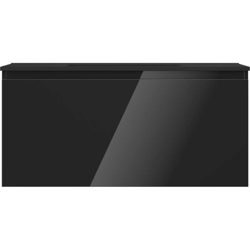 Mexen Orio armario de baño 100 cm con lavabo Otis, 1 cajón, negro brillo/negro mate - 91A10-10047-1-BF70-W18M71