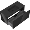 Mexen Orio 100 cm Bathroom Cabinet with Otis Sink, 1 Drawer, Black Gloss/Matt Black - 91A10-10047-1-BF70-W18M71