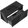 Mexen Orio armario de baño 100 cm con lavabo Otis, 1 cajón, negro brillo/negro mate - 91A10-10047-1-BF70-W18M71