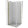 Mexen Pretoria Duschkabine schwenkbar 70 x 70 cm, transparent, gold - 852-070-070-50-00