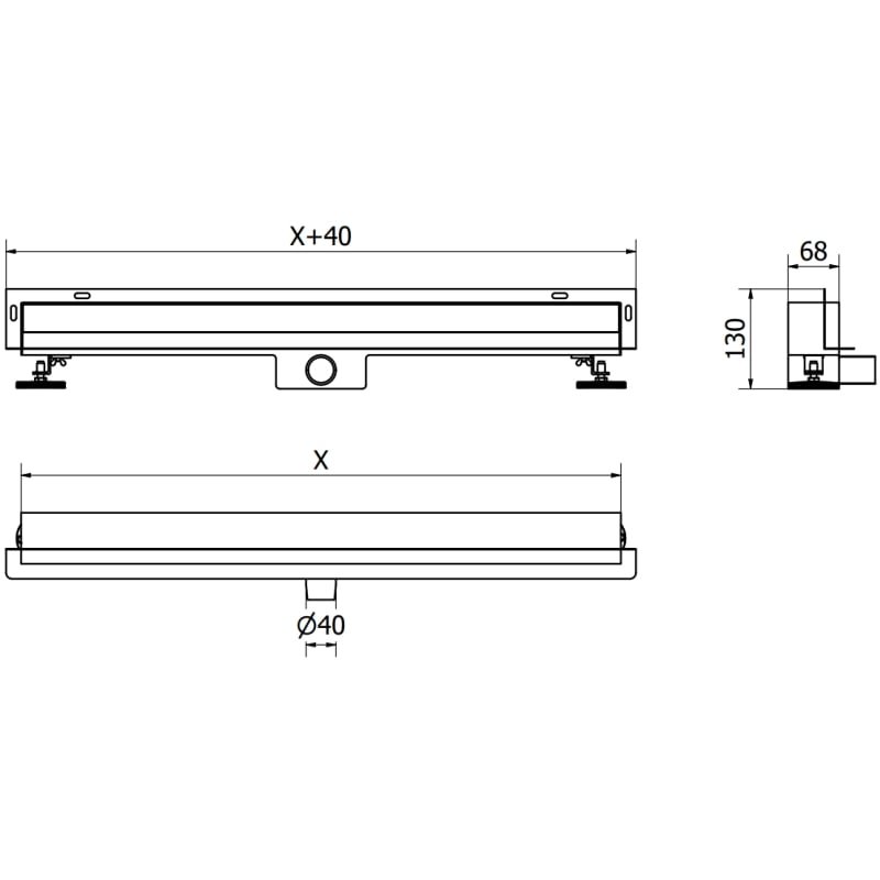 Mexen Flat Wall seinapealne liinaväljavool 2in1 80 cm, valge - 1230080