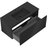 Mexen Orio meuble de salle de bains 100 cm avec lavabo Otis, 1 tiroir, noir mat - 91A10-10047-1-BF71-W18M71