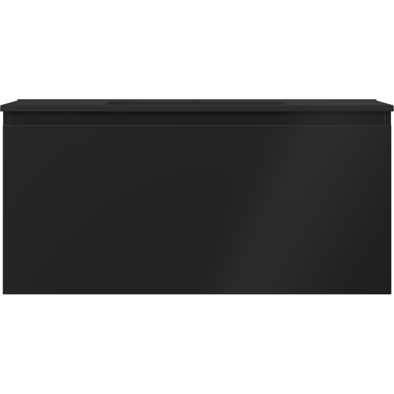 Mexen Orio Badezimmerunterschrank 100 cm mit Waschbecken Otis, 1 Schublade, schwarz matt - 91A10-10047-1-BF71-W18M71