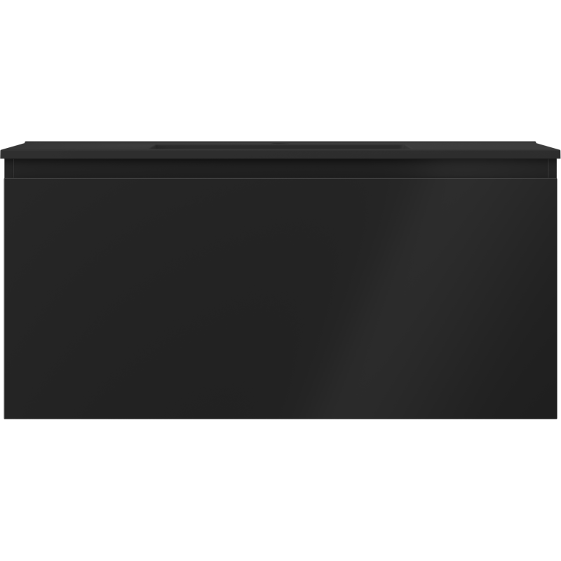 Mexen Orio meuble de salle de bains 100 cm avec lavabo Otis, 1 tiroir, noir mat - 91A10-10047-1-BF71-W18M71