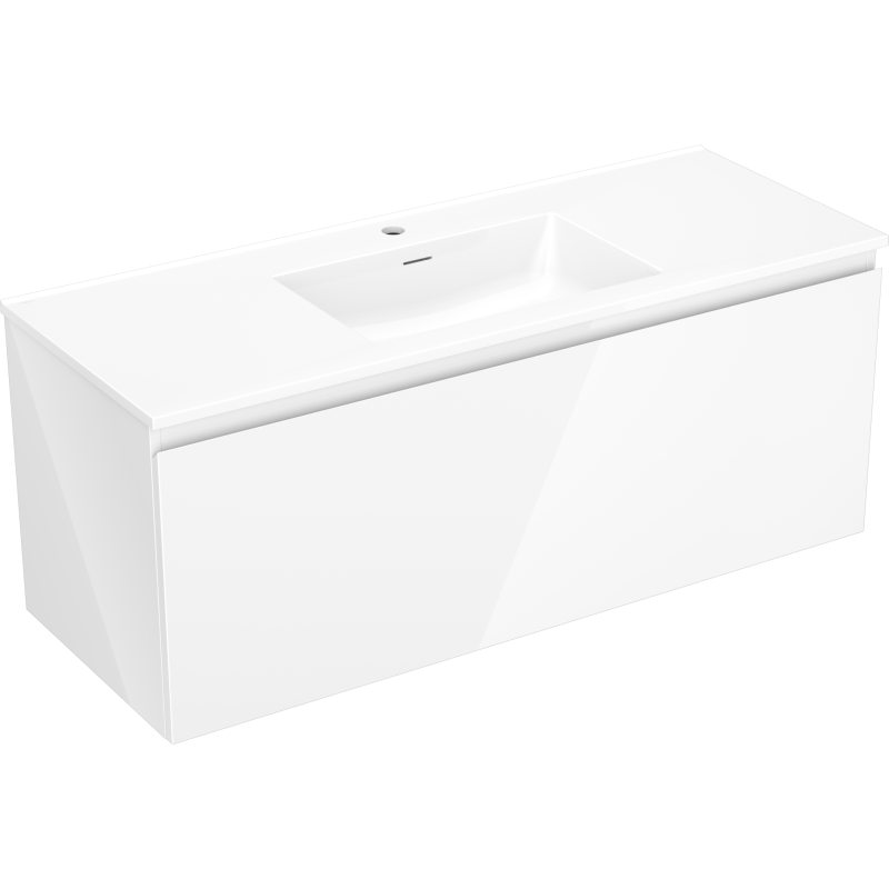 Mexen Orio meuble de salle de bain 120 cm avec lavabo Otis, 1 tiroir, blanc brillant - 91A10-12047-1-BF00-W18M00
