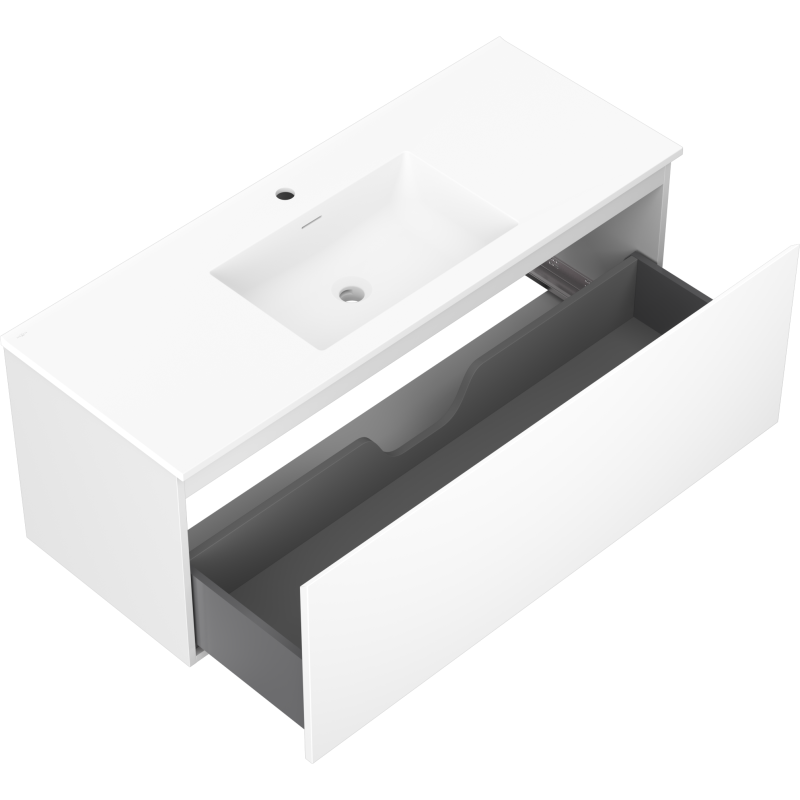 Mexen Orio mueble de baño 120 cm con lavabo Otis, 1 cajón, blanco mate - 91A10-12047-1-BF01-W18M01