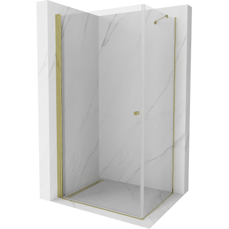 Mexen Pretoria kabina prysznicowa uchylna 70 x 90 cm, transparent, złota - 852-070-090-50-00
